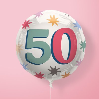 50th Birthday Starburst Milestone Balloon