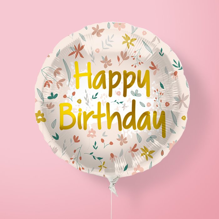 Happy Birthday Floral Balloon