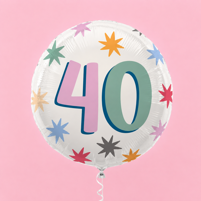 40th Birthday Starburst Milestone Balloon
