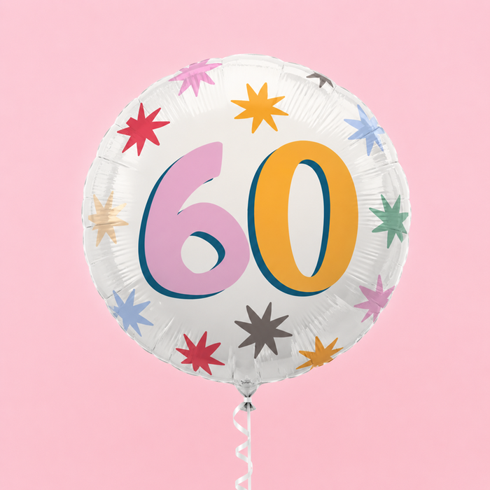 60th Birthday Starburst Milestone Balloon