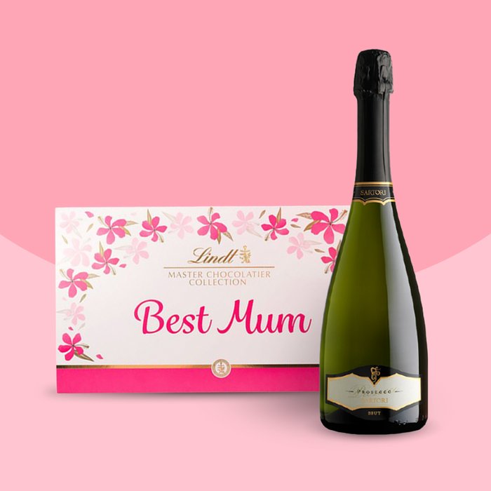 Prosecco & Lindt Best Mum Chocolate Gift Set