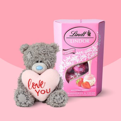 Tatty Teddy Bear & Lindt Strawberries and Cream Truffles