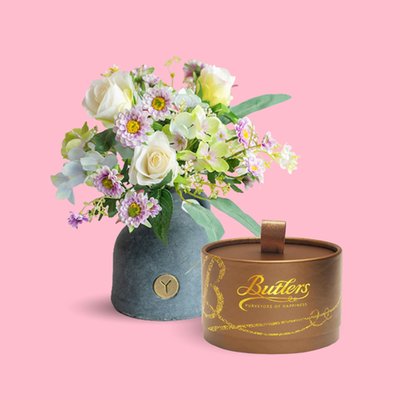Dreamy Silk Dried Flowers & Butlers Chocolate Truffles