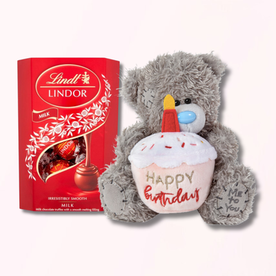 Tatty Teddy Birthday Cupcake Bear & Lindt Truffles