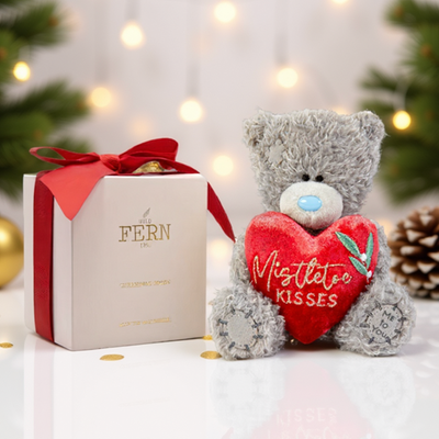 Wild Fern Christmas Candle & Tatty Teddy Mistletoe Kisses