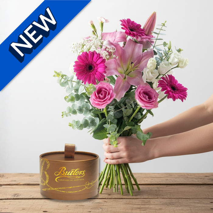 Pink Blush Flowers & Butlers Chocolate Truffles