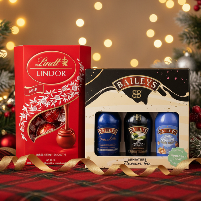 Baileys Trio & Lindt Lindor Milk Chocolate Truffles Box (200g)