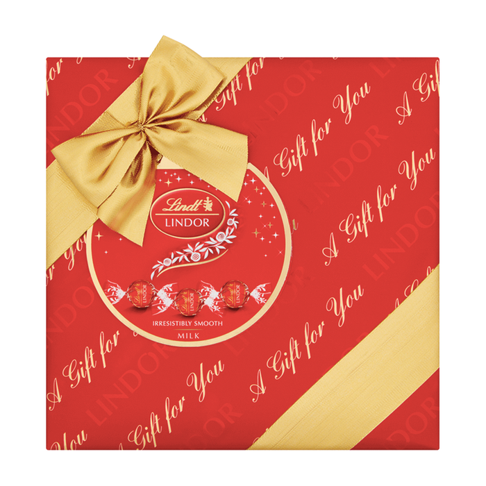 Lindt Lindor Milk Gift Wrapped Christmas Box (287g)