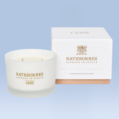 Rathbornes Dublin Tea Rose, Oud & Patchouli Luxury Candle 190g