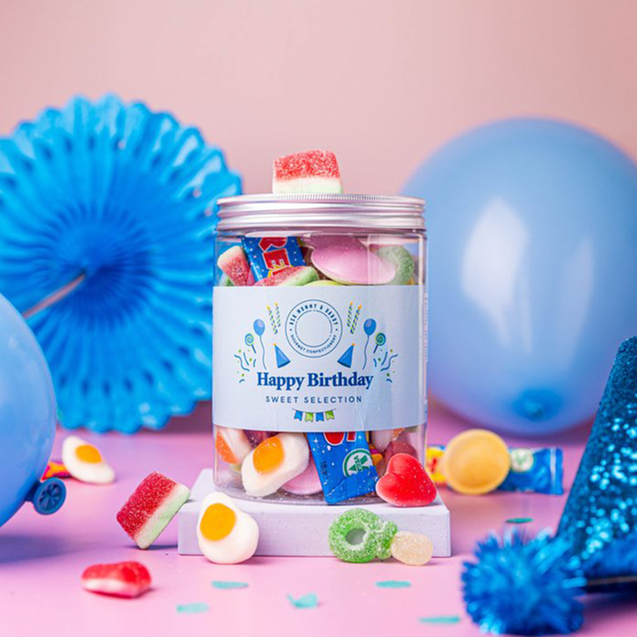 Happy Birthday Sweets Selection Tub (1 Litre) Blue