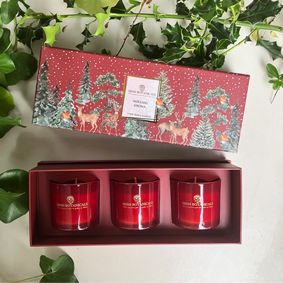 Nollaig Shona Christmas Candle Trio by Irish Botanicals