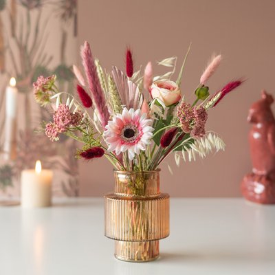 Beauty Blush Letterbox Silk & Dried Flowers