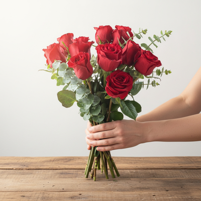 Premium Red Roses Fresh Flower Bouquet