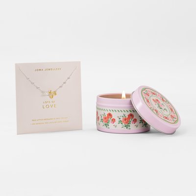 Forever Yours Love You More Necklace & Cath Kidston Antique Rose Tin Candle