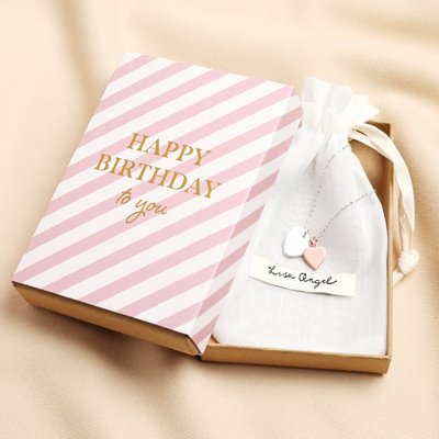 Happy Birthday Double Heart Necklace