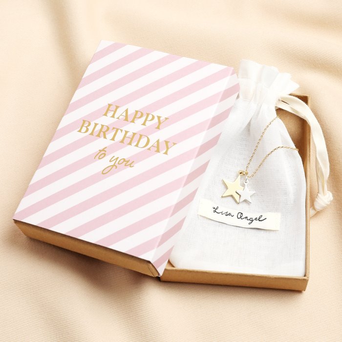 Happy Birthday Double Star Necklace