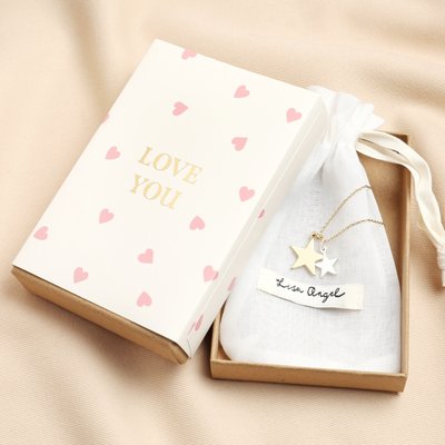 Love You Double Star Necklace