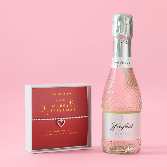 A Little Merry Christmas Bracelet & Mini Freixenet Brut 20cl Gift Set