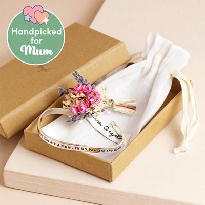 Happy Mother's Day Engraved Bracelet & Mini Posy Gift