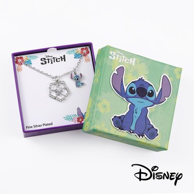 Disney Lilo & Stitch Silver Flower Charm Necklace
