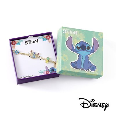 Disney Stitch Pineapple & Flower Gold Plated Bracelet