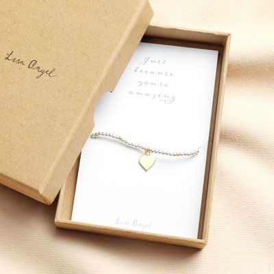Just Because You're Amazing Beaded Heart Bracelet