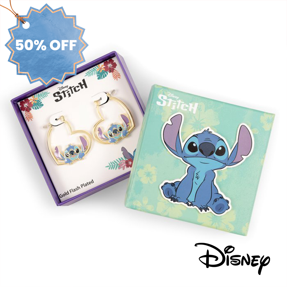 Peers Hardy Stitch Love Heart Huggie Earrings