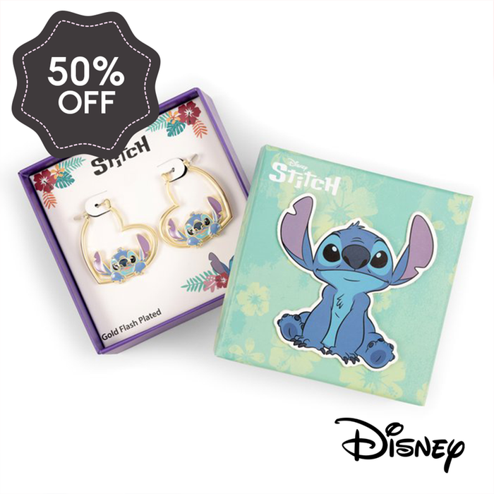 Stitch Love Heart Huggie Earrings