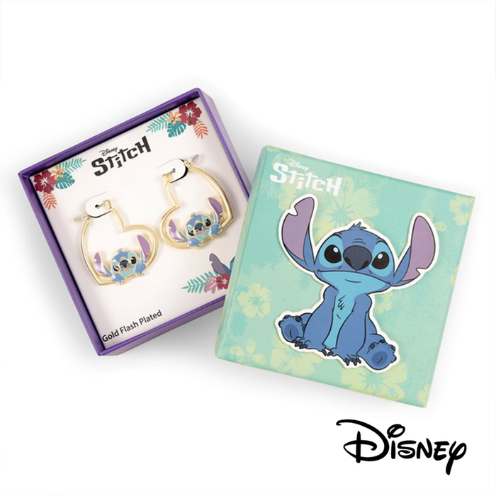 Stitch Love Heart Huggie Earrings