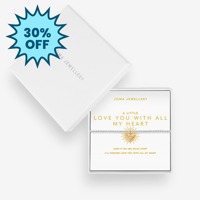 Joma Jewellery 'A Little Love You With All My Heart' - Silver Plated Bracelet