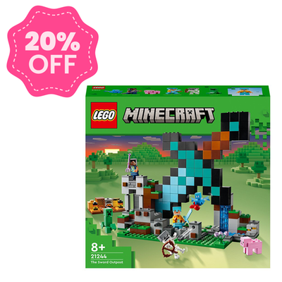 LEGO Minecraft The Sword Outpost Set - 427 Piece Diamond Sword Building Kit