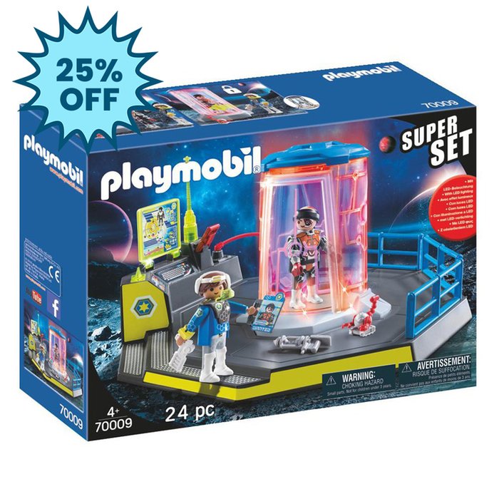 Playmobil Super Set Galaxy Police Rangers Prison Cell with LED Lights (70009)