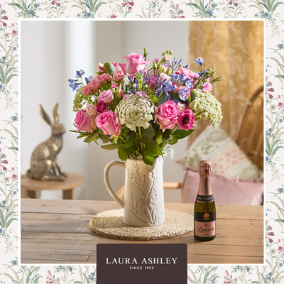 Laura Ashley The Mosedale Bouquet with Mini Lanson 20cl Rosé Gift Set