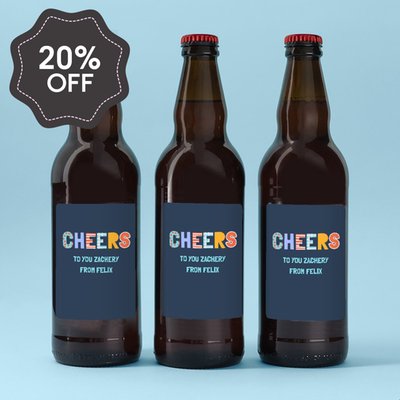 Personalised Cheers To You Lager Trio 3x500ml