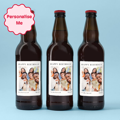 Personalised Photo Happy Birthday Lager Trio 3x500ml