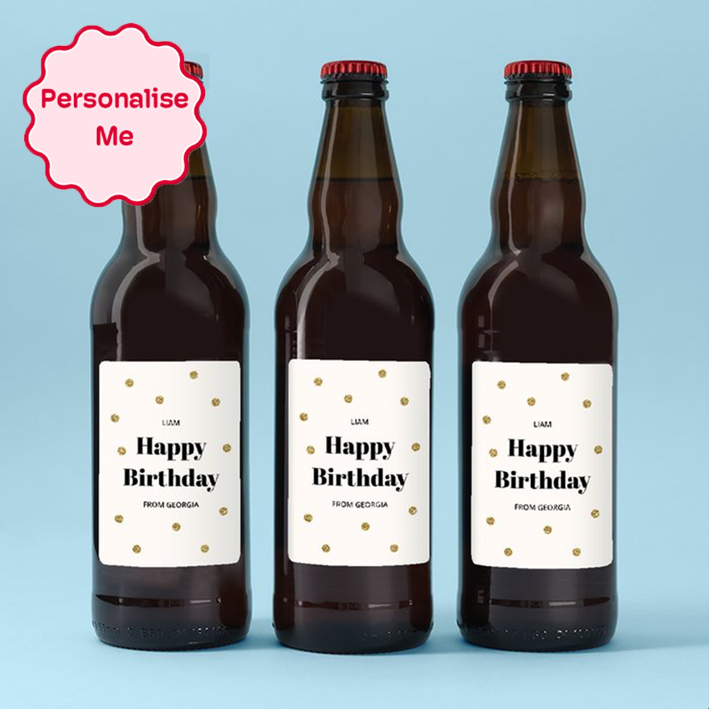 Hogs Back Personalised Happy Birthday Lager Trio 3X500Ml
