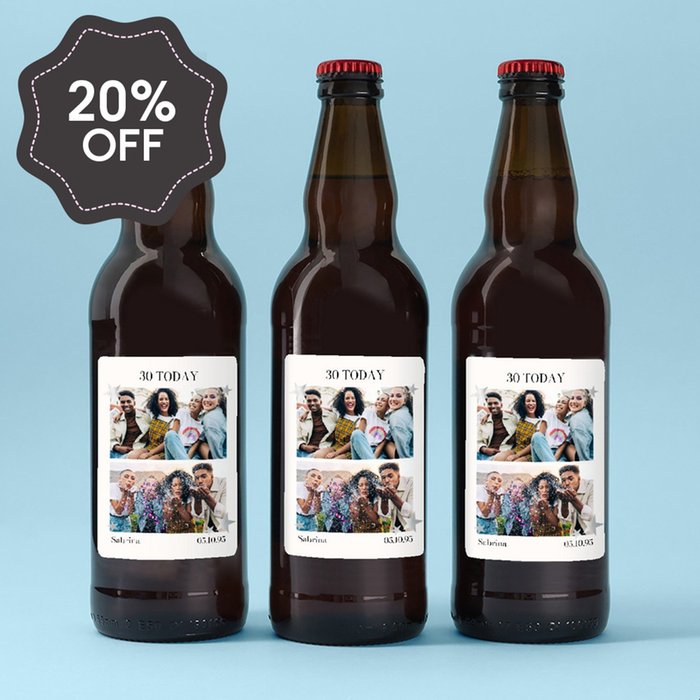 Personalised Photo Upload Milestone Birthday Lager Trio 3x50 0ml