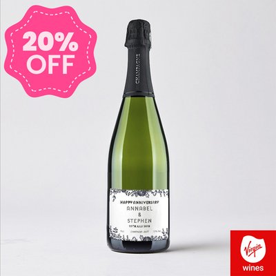 Personalised Happy Anniversary Champagne 75cl