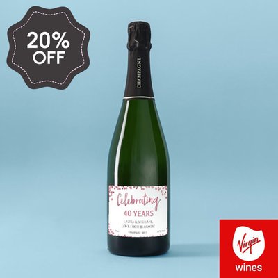 Personalised 40th Anniversary Champagne 75cl