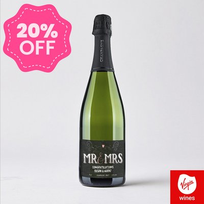 Personalised Mr & Mrs Champagne 75cl