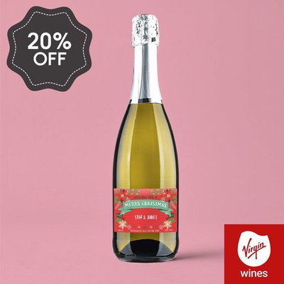 Personalised Merry Christmas Prosecco 75cl