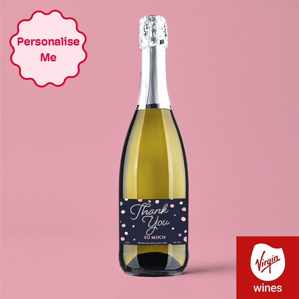 Virgin Wines Personalised Thank You Prosecco 75Cl