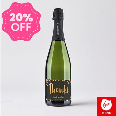 Personalised Thank You Champagne 75cl