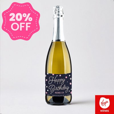 Virgin Wines Personalised Happy Birthday Prosecco 75cl