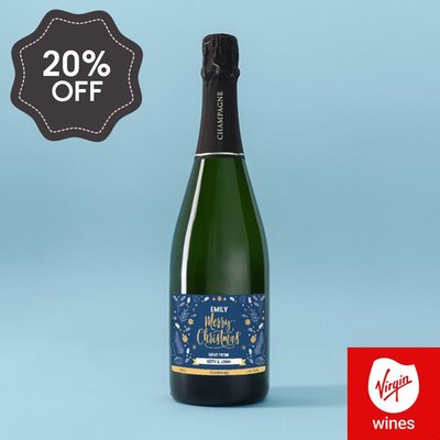 Personalised  Merry Christmas Champagne 