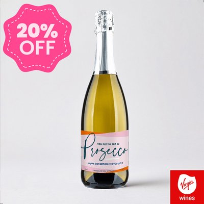 Virgin Wines Personalised Birthday Prosecco 75cl