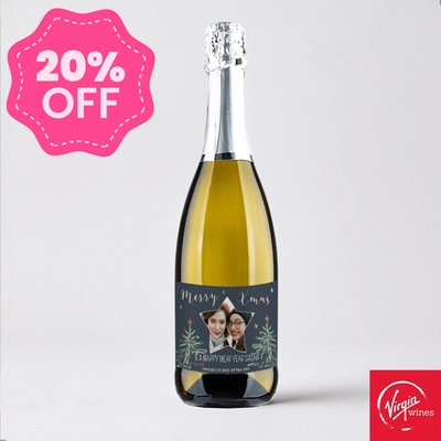 Personalised Prosecco Merry Christmas With Photo Upload