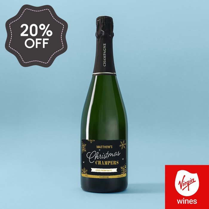 Personalised Christmas Champagne 