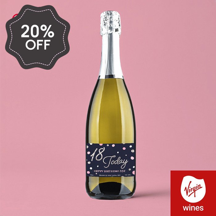 Personalised 18th Birthday Prosecco 75cl