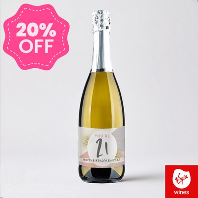 Virgin Wines Personalised 21st Birthday Prosecco 75cl